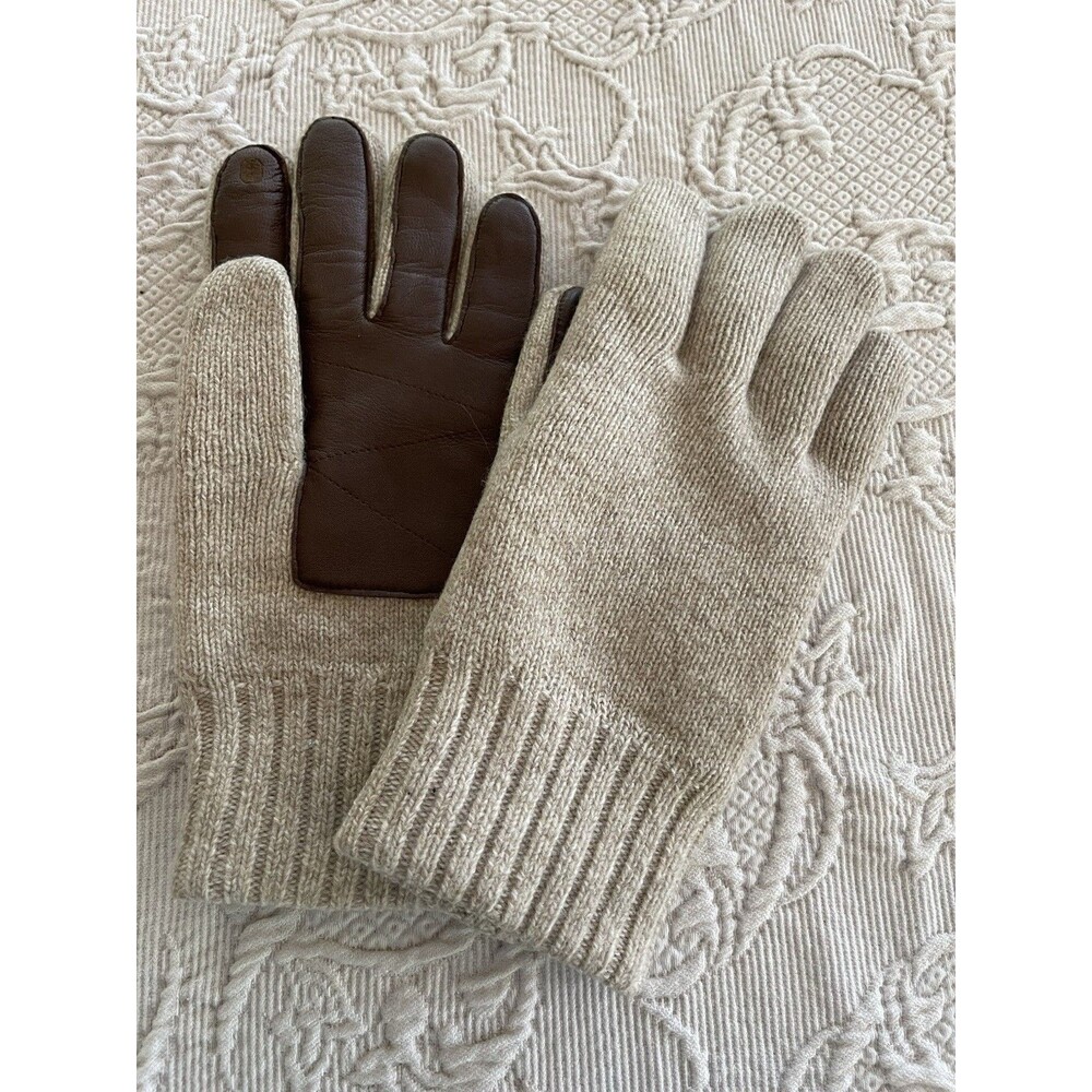 Portolano® for J.Crew Lambswool Sheepskin Leather Gloves Beige Size L-XL
